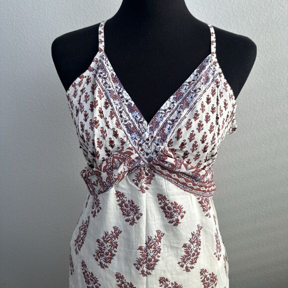 Chaudry KC Boho Sundress Size Medium Sequin Sleeveless Knee Length Gypsy Hippie - Picture 2 of 14